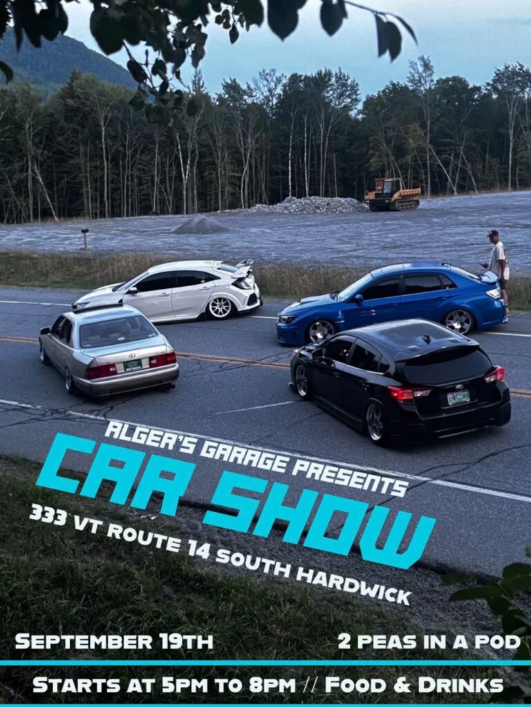 Flyer for Alger’s Garage Car Show
