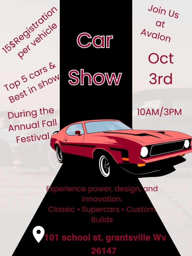 Flyer for Avalon Fall Festival Car Show