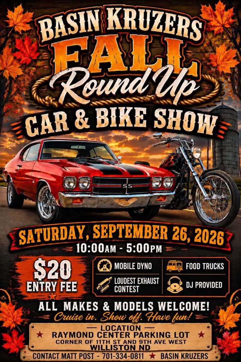 Flyer for Basin Kruzers Fall Round Up Car & Bike Show