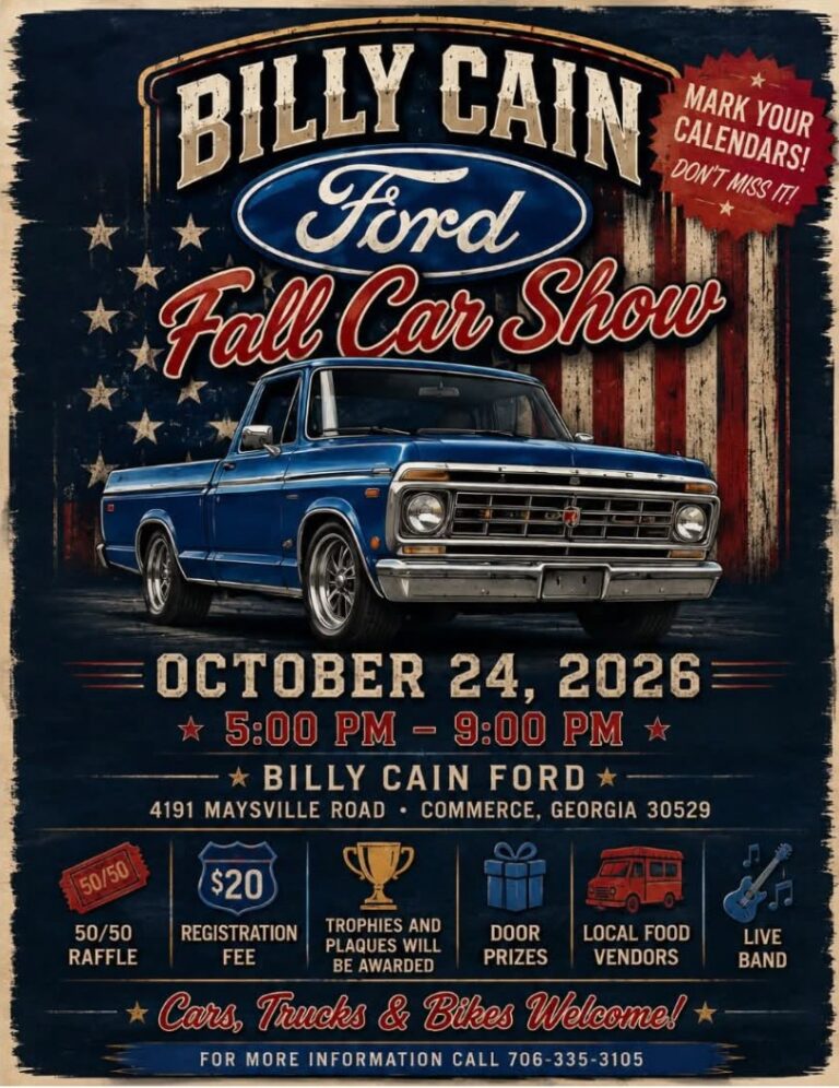 Flyer for Billy Cain Ford Fall Car Show