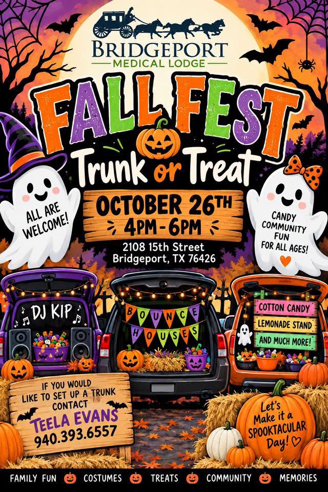 Flyer for Bridgeport Medical Lodge Fall Fest Trunk or Treat