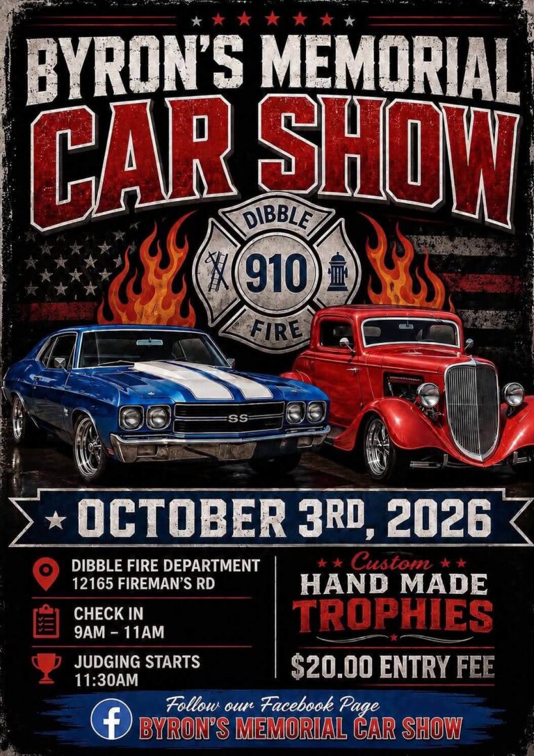 Flyer for Byron’s Memorial Car Show