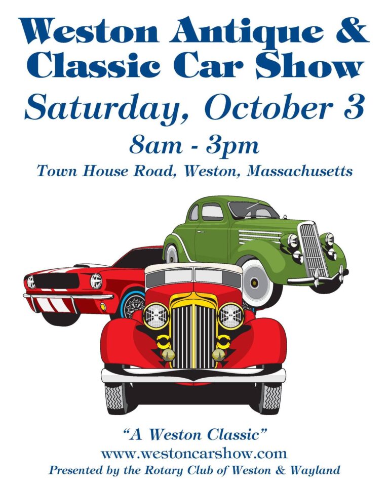 Flyer for 29th Annual Weston Antique & Classic Car Show
