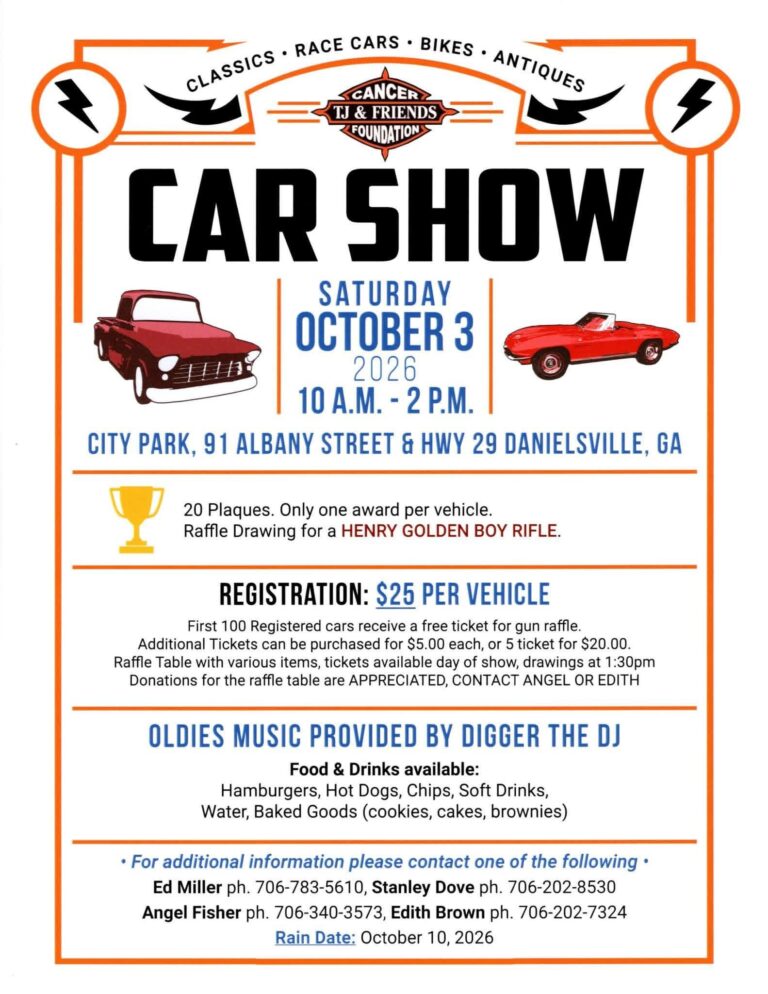 Flyer for Cancer TJ & Friends Foundation Car Show