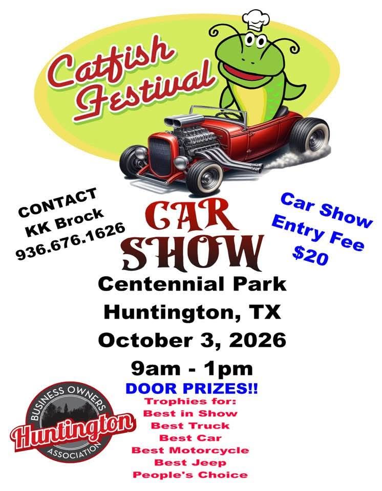 Flyer for Huntington TX Catfish Festival Car Show