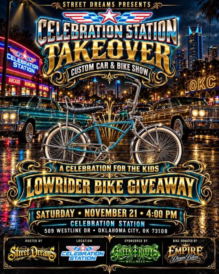 Flyer for Celebration Station Takeover Custom Car & Bike Show