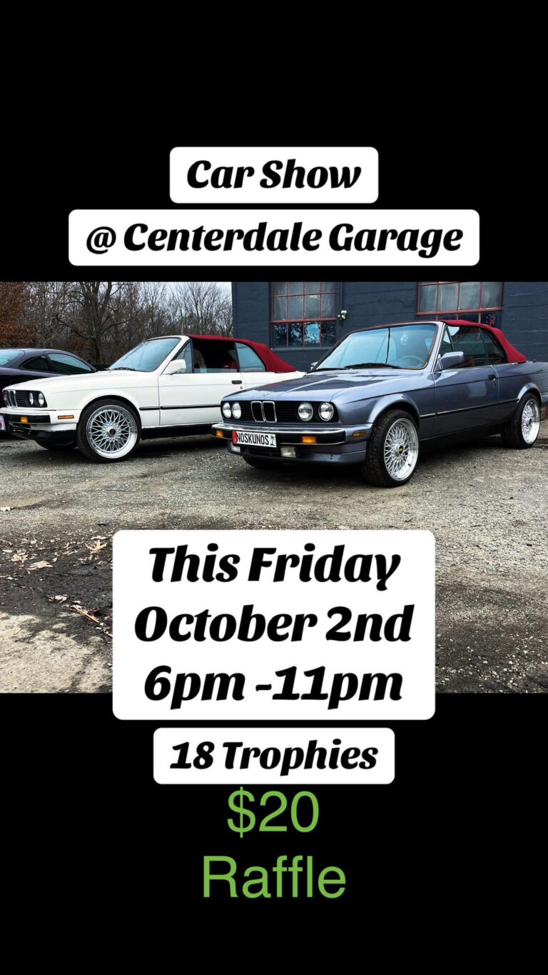 Flyer for Centerddale Garage Car Show