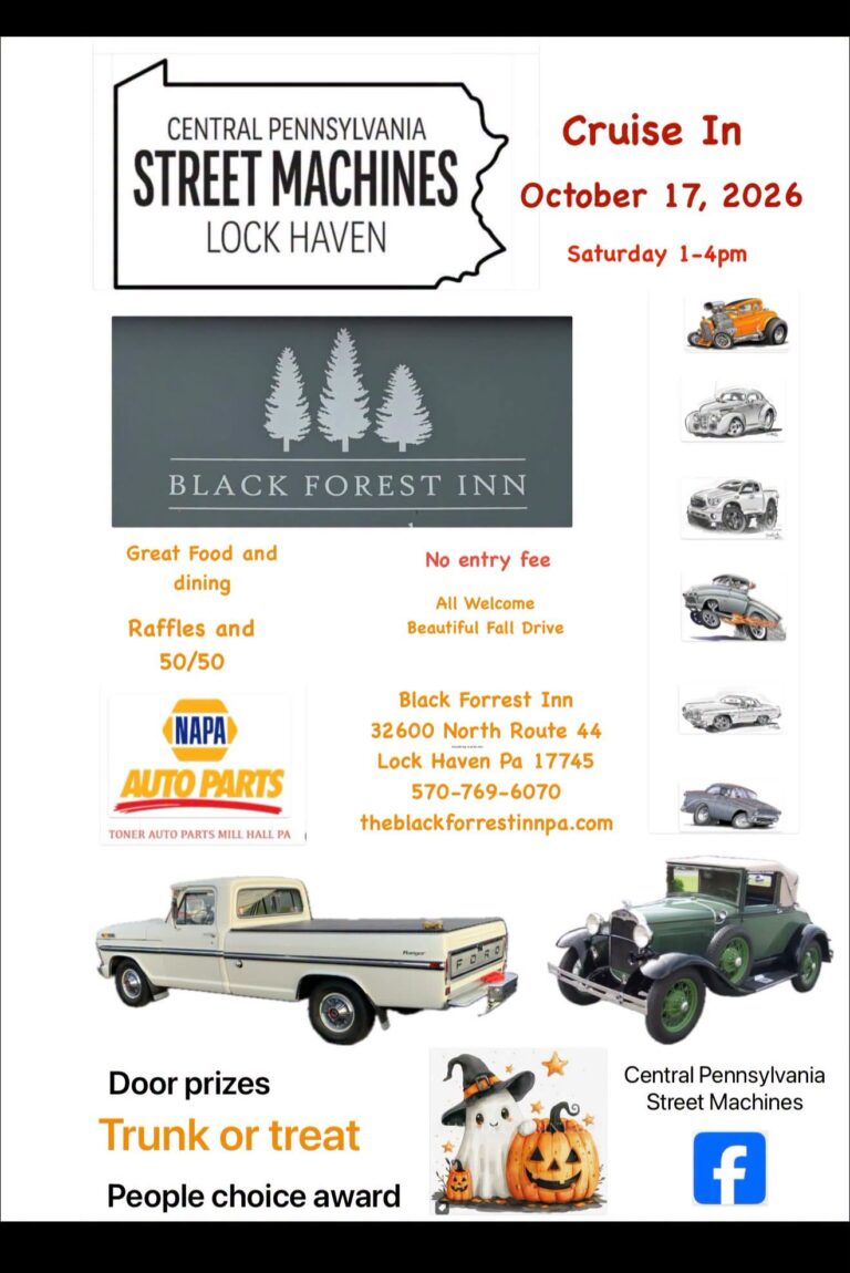 Flyer for Central Pennsylvania Street Machines Cruise-In