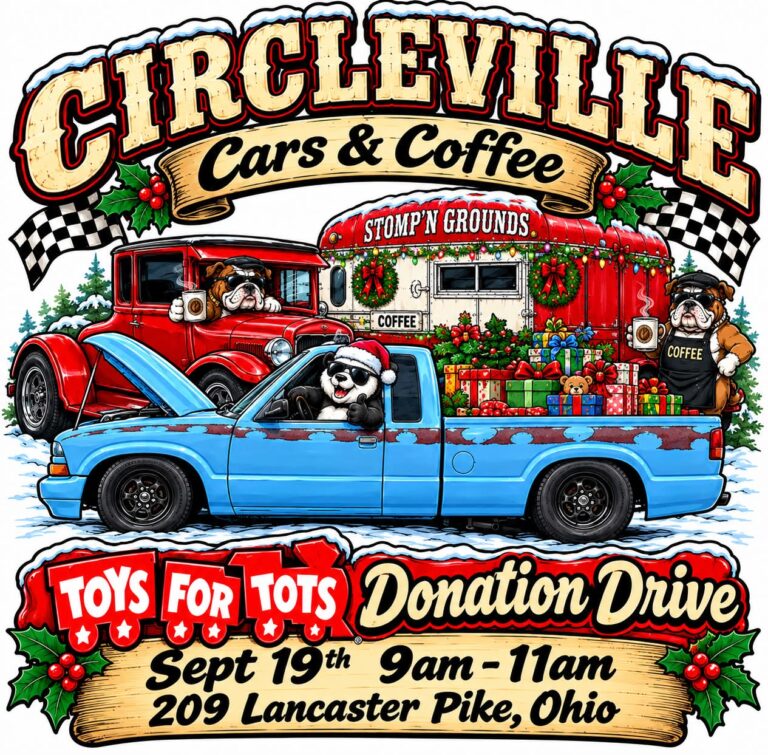 Flyer for Circleville Cars & Coffee Toys for Tots Donation Drive