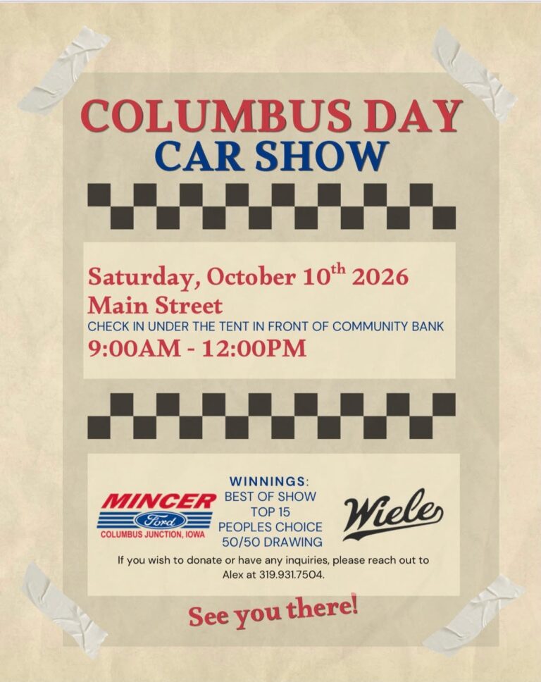 Flyer for Columbus Day Car Show