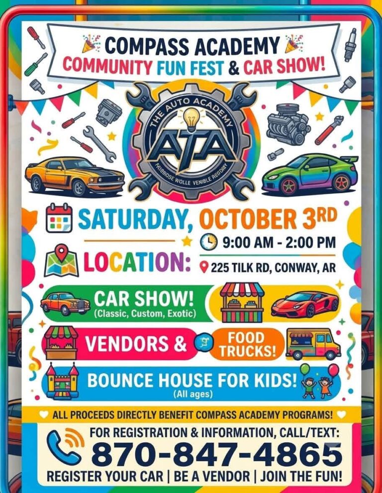 Flyer for Compass Academy Community Fun Fest & Car Show