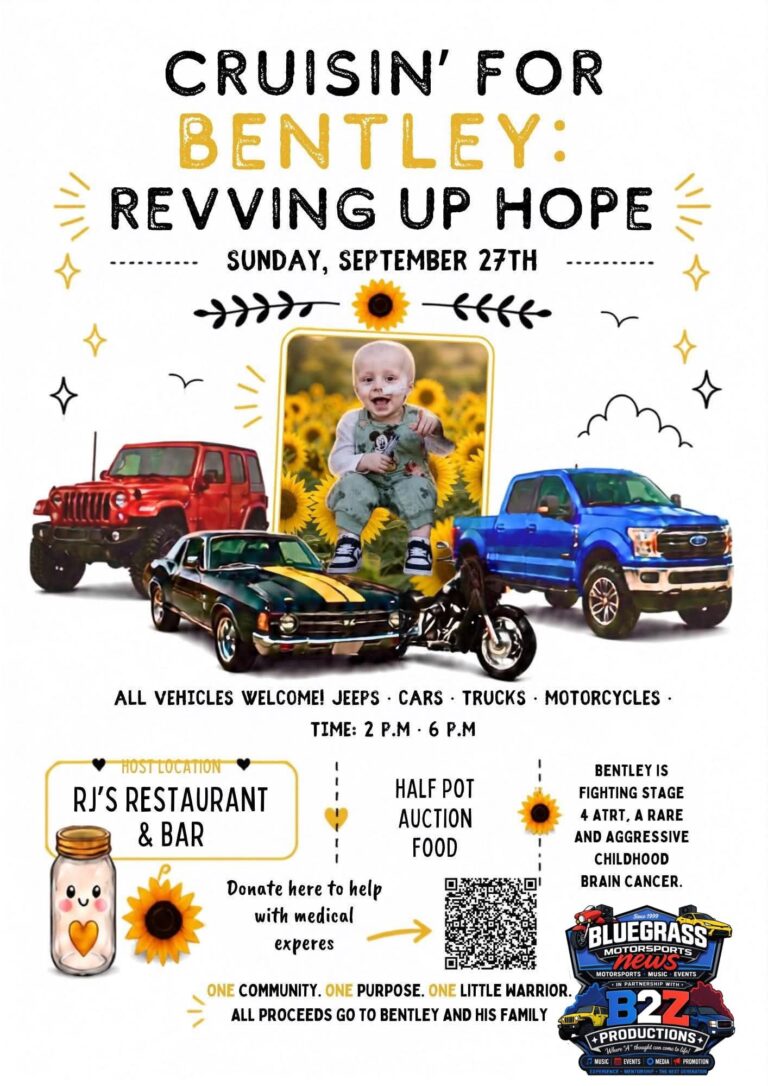 Flyer for Cruisin’ for Bentley: Revving Up Hope