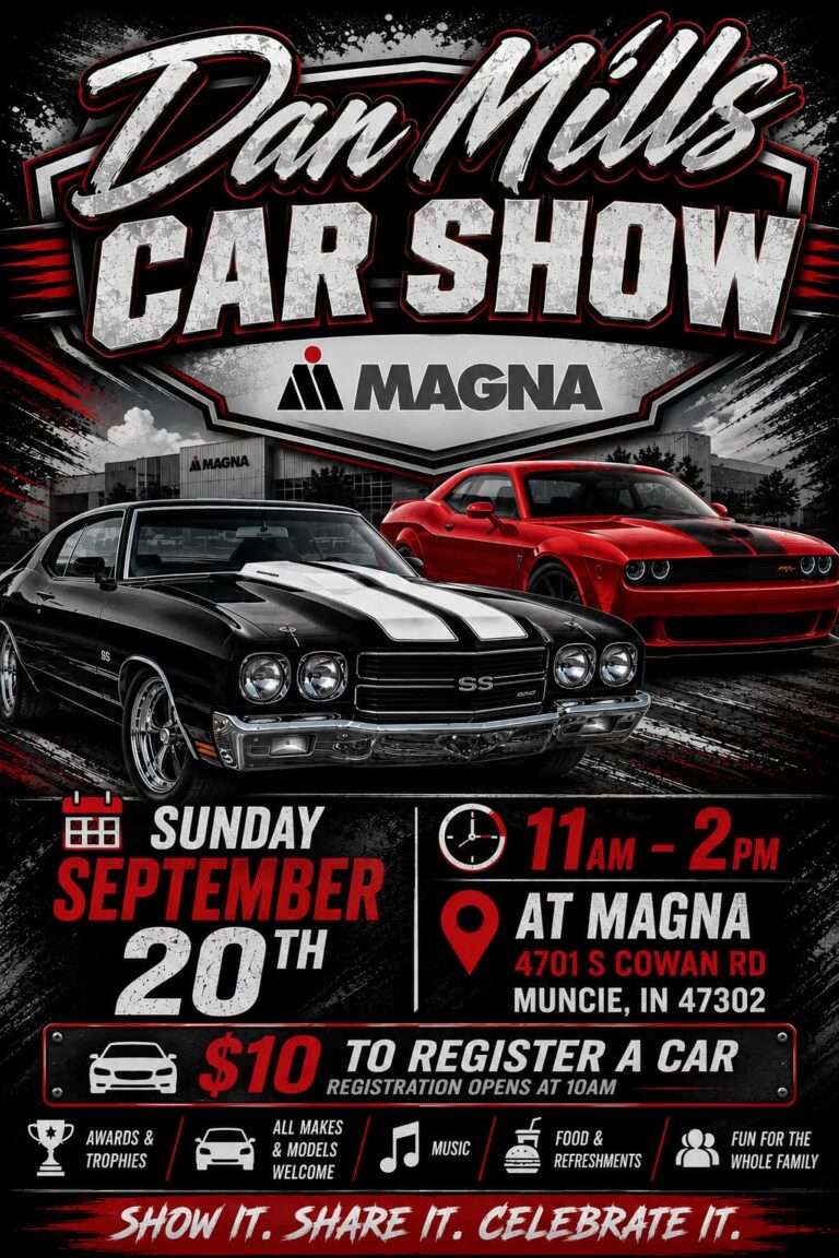 Flyer for Dan Mills Car Show