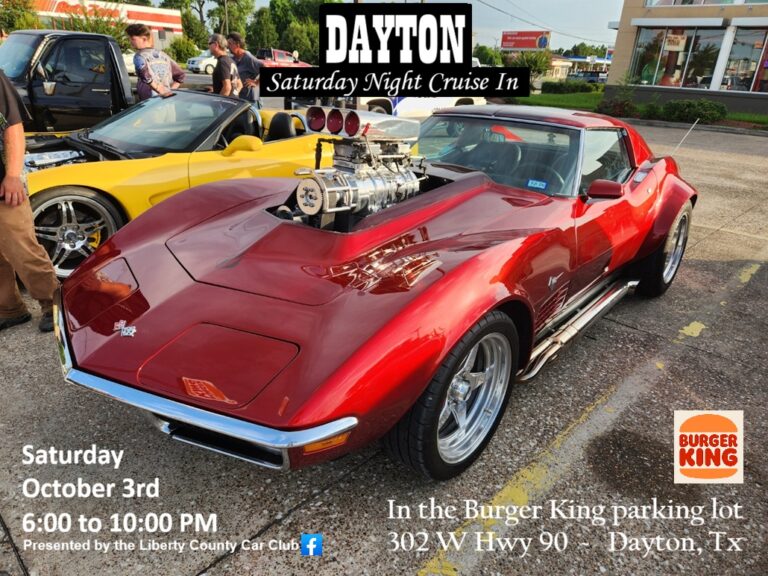 Flyer for Dayton Saturday Night Cruise In