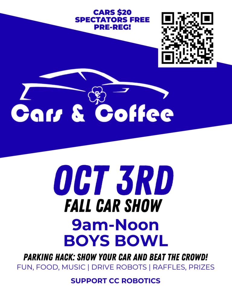 Flyer for Detroit Catholic Central Cars & Coffee Fall Car Show