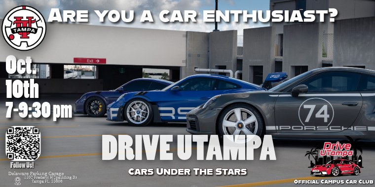 Flyer for Drive UTampa Cars Under the Stars