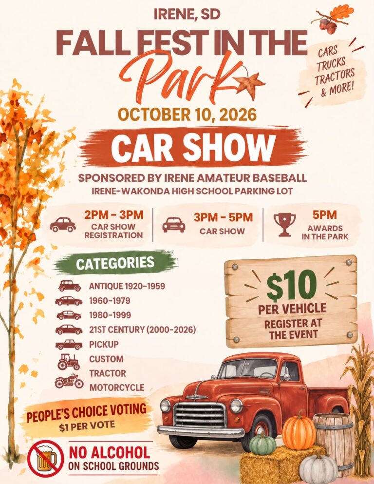 Flyer for Fall Fest in the Park Car Show