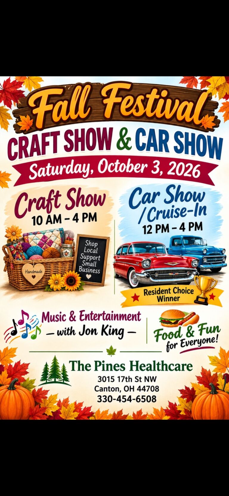 Flyer for Fall Festival Craft Show & Car Show
