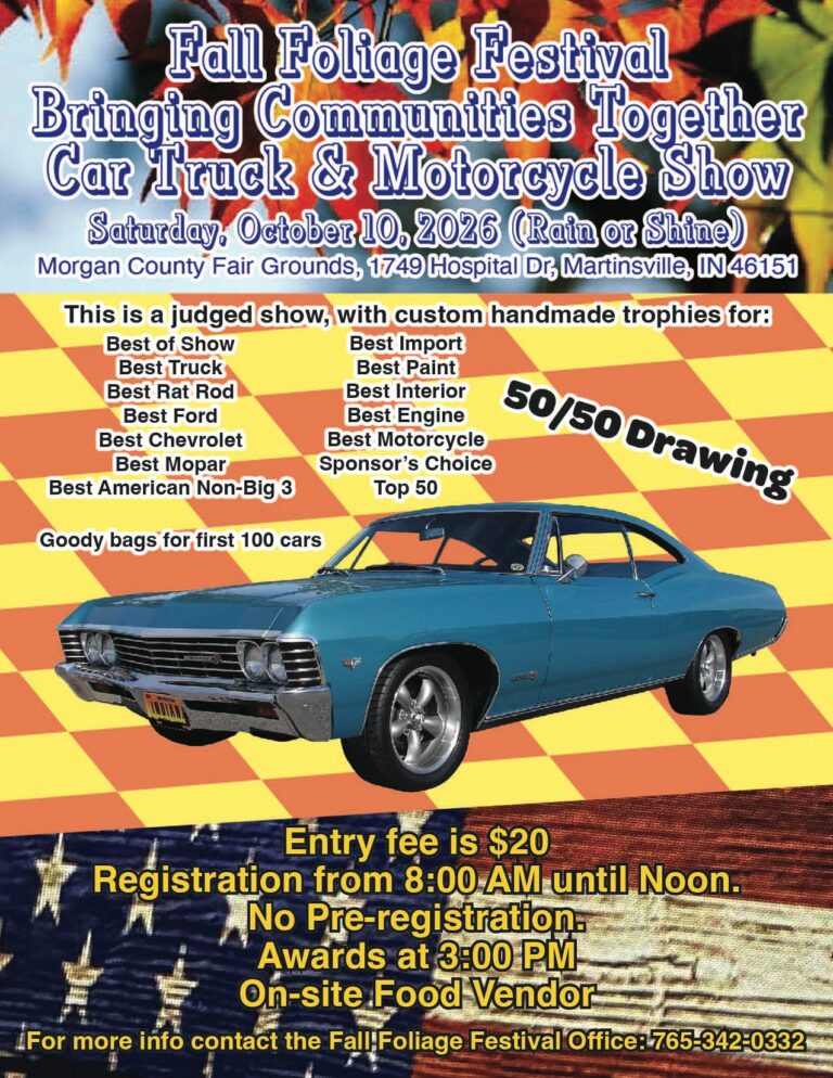 Flyer for Fall Foliage Festival Bringing Communities Together Car Truck & Motorcycle Show