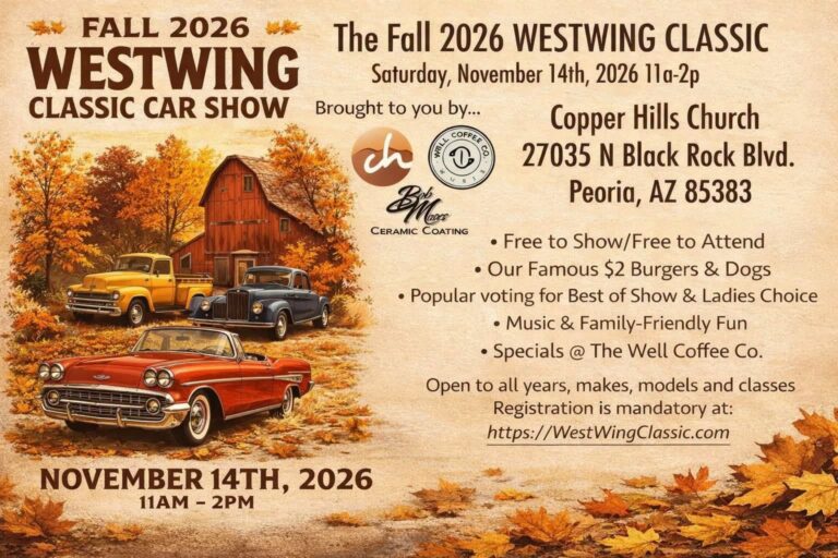 Flyer for Fall Westwing Classic Car Show
