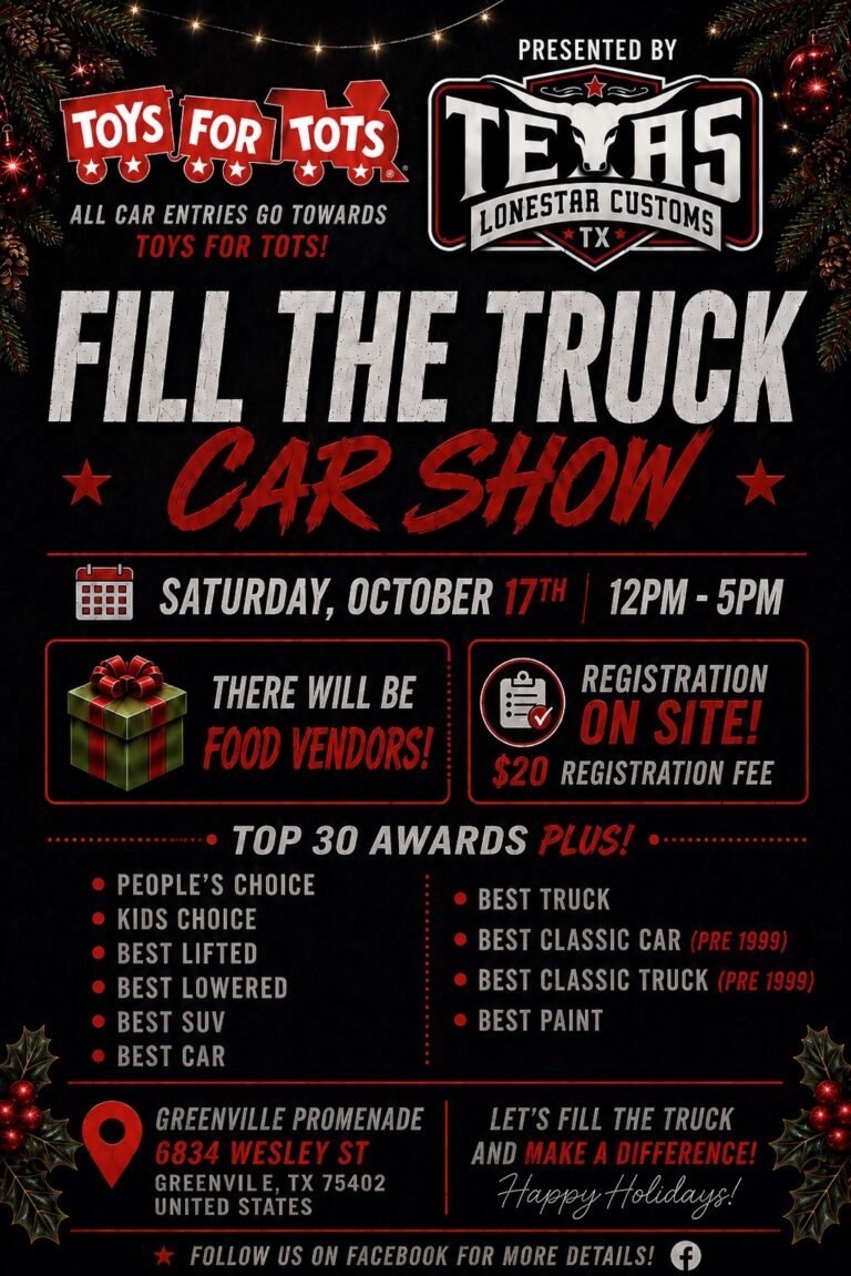 Flyer for Fill the Truck Car Show