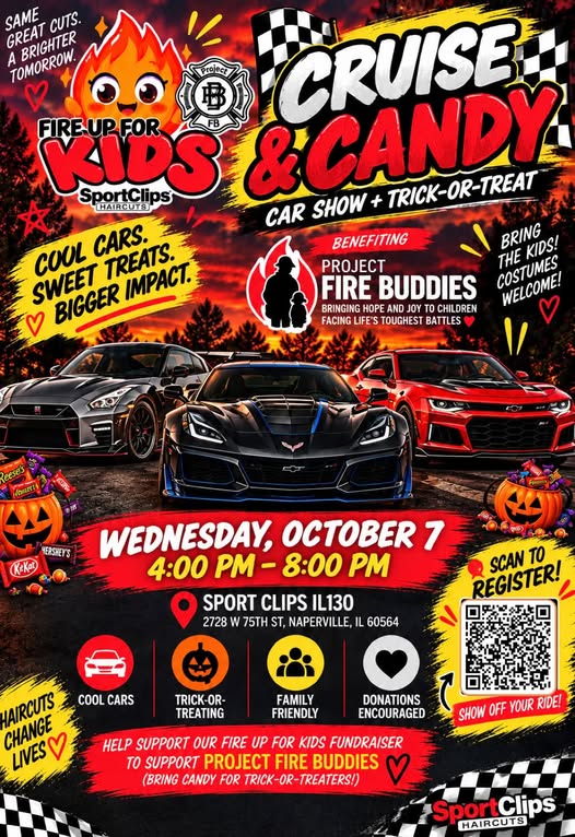 Flyer for Fire Up for Kids Cruise & Candy