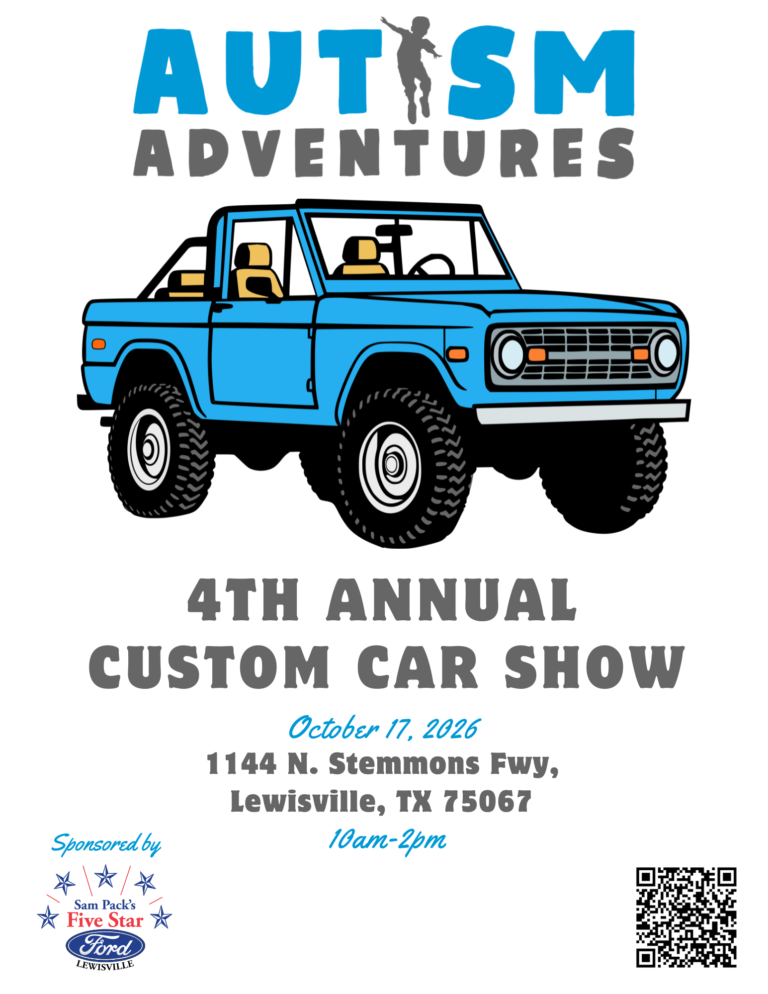 Flyer for Autism Adventures 4th Annual Custom Car Show