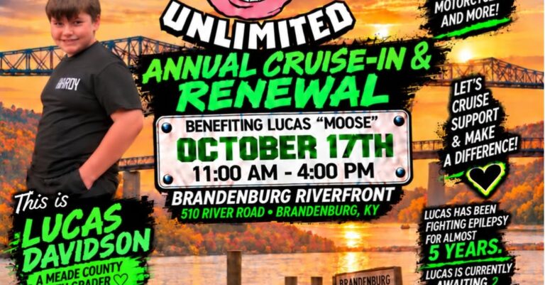 Flyer for Gazz Hogz Unlimited Annual Cruise-In & Renewal Benefiting Lucas “Moose”