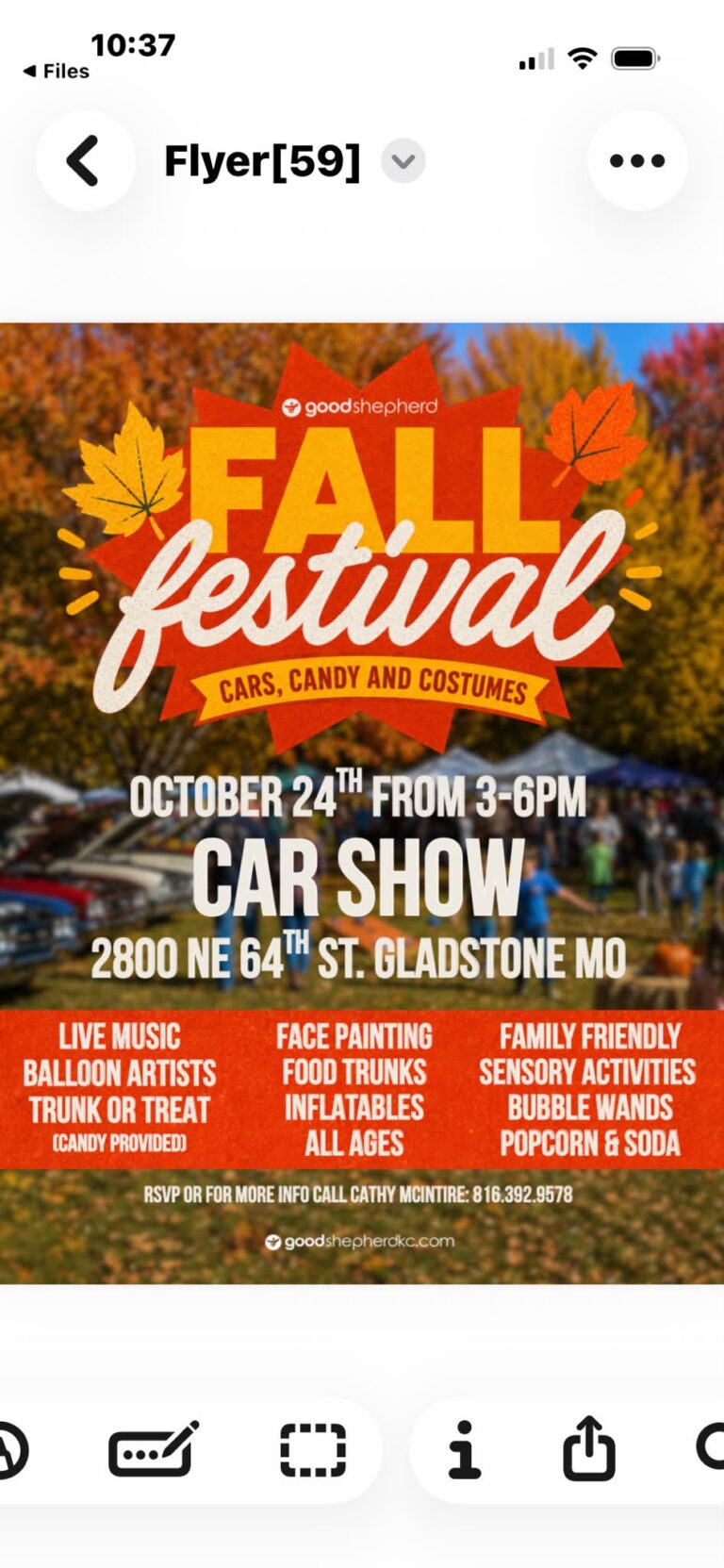 Flyer for Good Shepherd Fall Festival Car Show