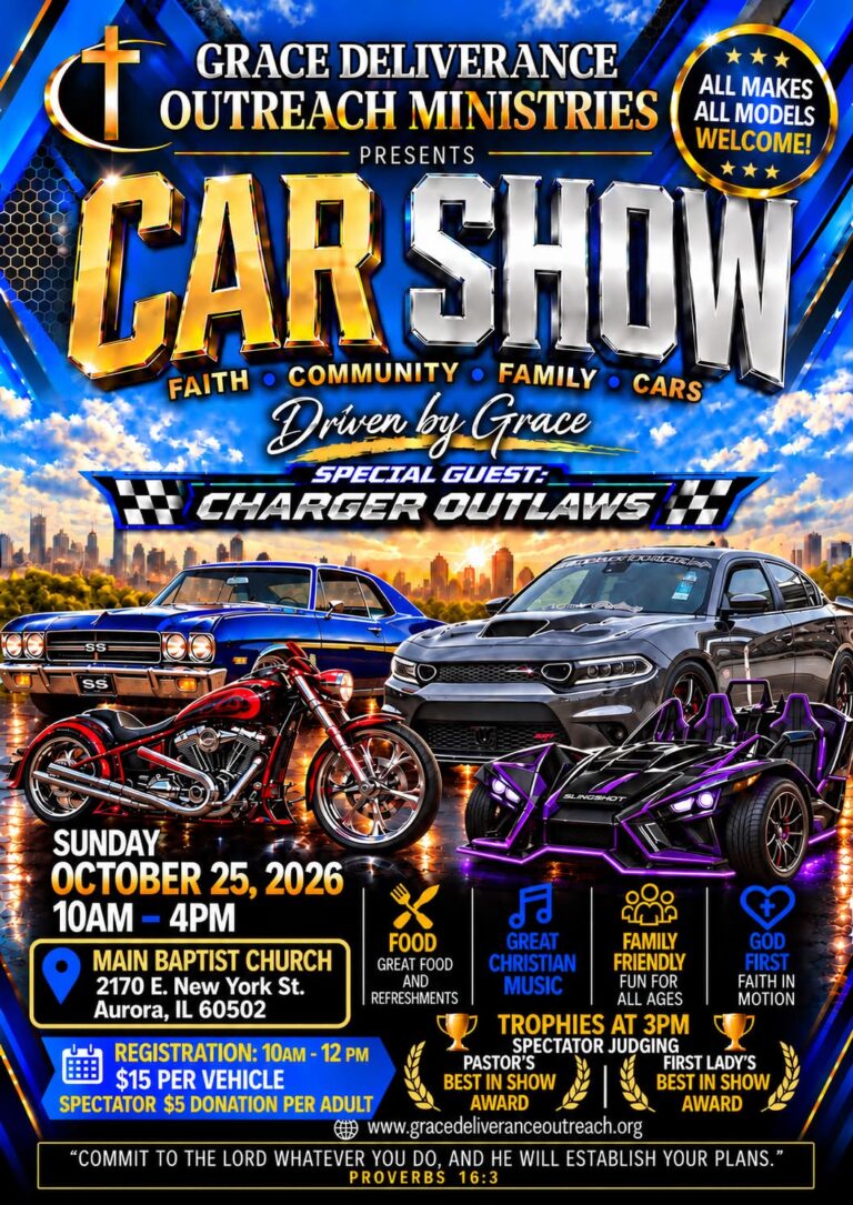 Flyer for Grace Deliverance Outreach Ministries Car Show