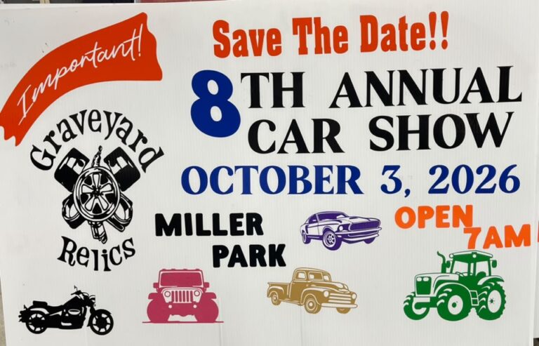 Flyer for Graveyard Relics 8th Annual Car Show