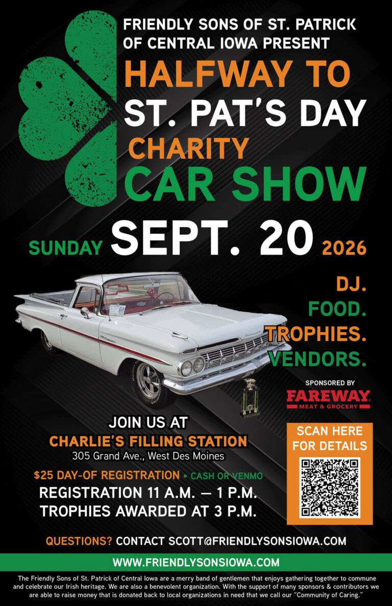 Flyer for Halfway to St. Pat’s Day Charity Car Show