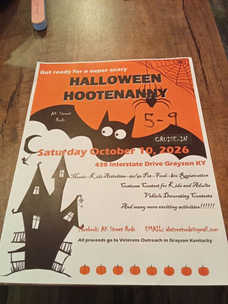 Flyer for Halloween Hootenanny Cruise-In