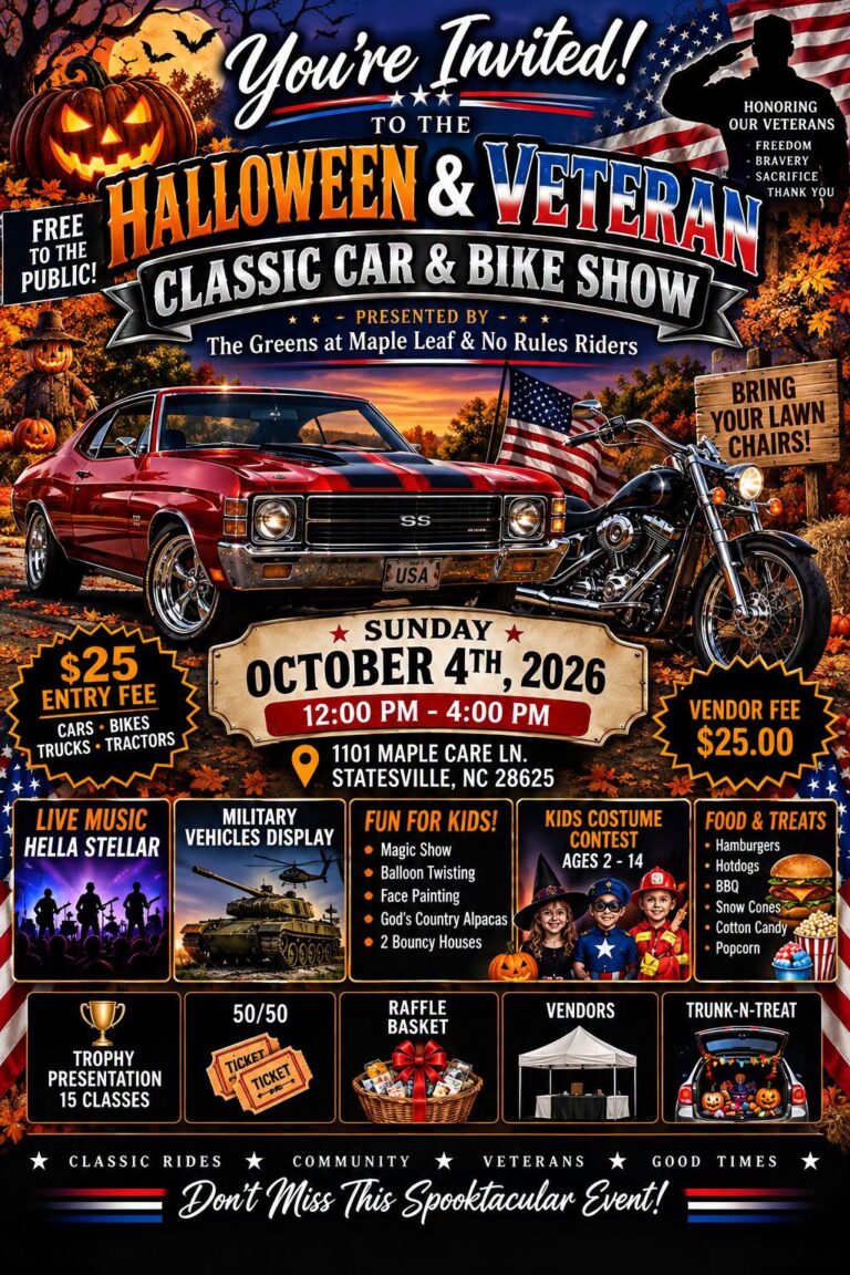 Flyer for Halloween & Veteran Classic Car & Bike Show