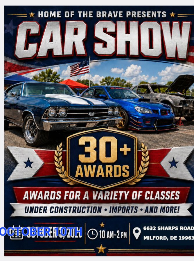 Flyer for Home of the Brave Car Show