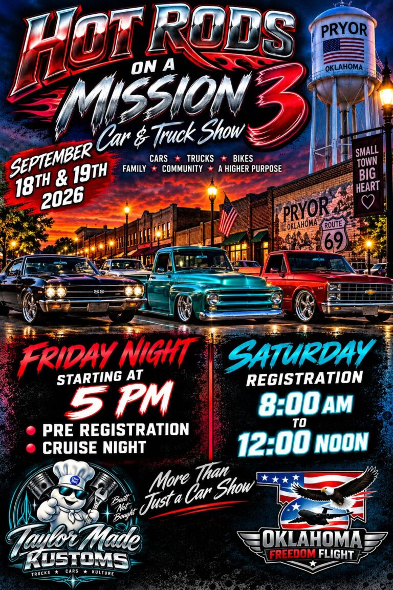 Flyer for Hot Rods on a Mission 3 Car & Truck Show