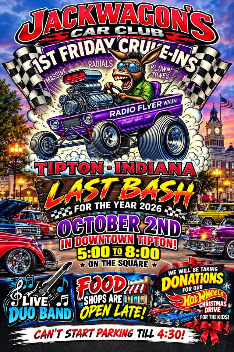 Flyer for Jackwagon’s Car Club Last Bash Cruise-In