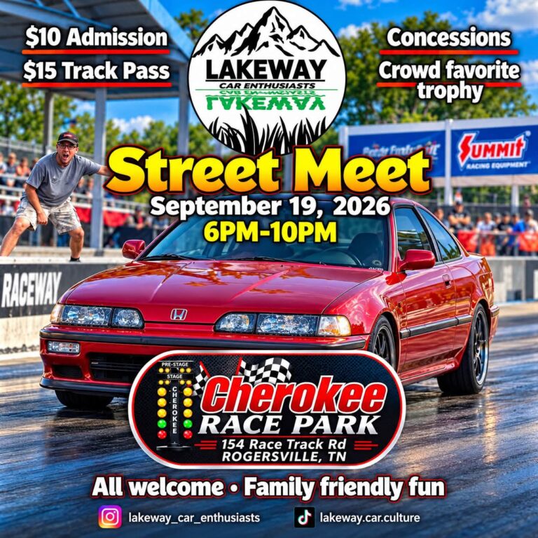 Flyer for Lakeway Car Enthusiasts Street Meet