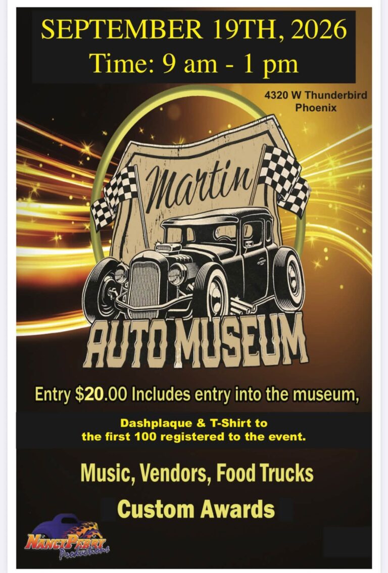 Flyer for Martin Auto Museum Car Show