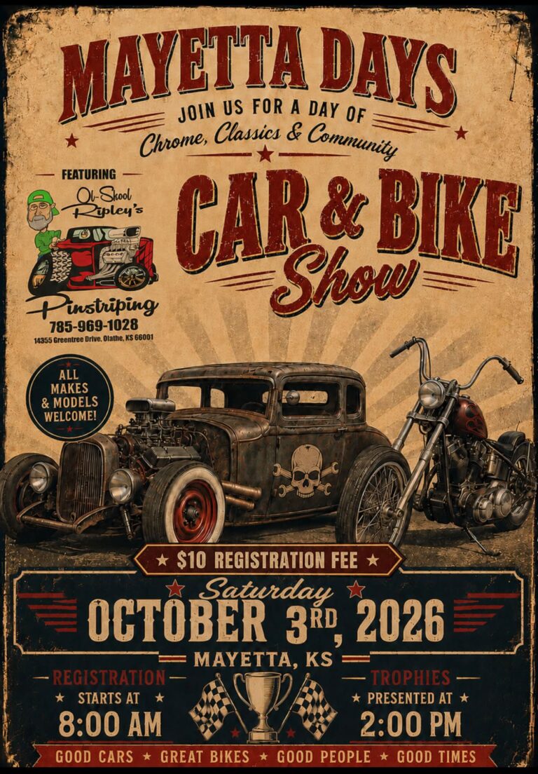 Flyer for Mayetta Days Car & Bike Show