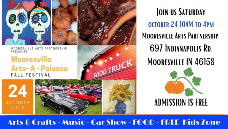 Flyer for Mooresville Arts-A-Palooza Fall Festival