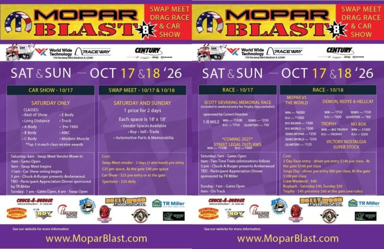 Flyer for Mopar Blast 8