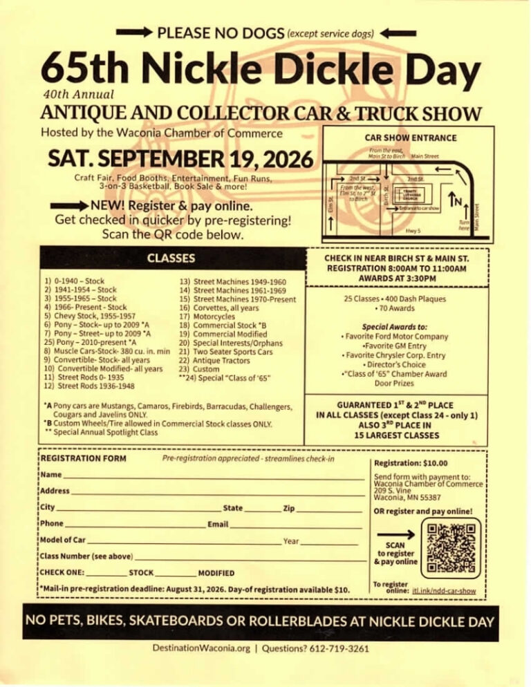 Flyer for Nickle Dickle Day 40th Annual Antique and Collector Car & Truck Show