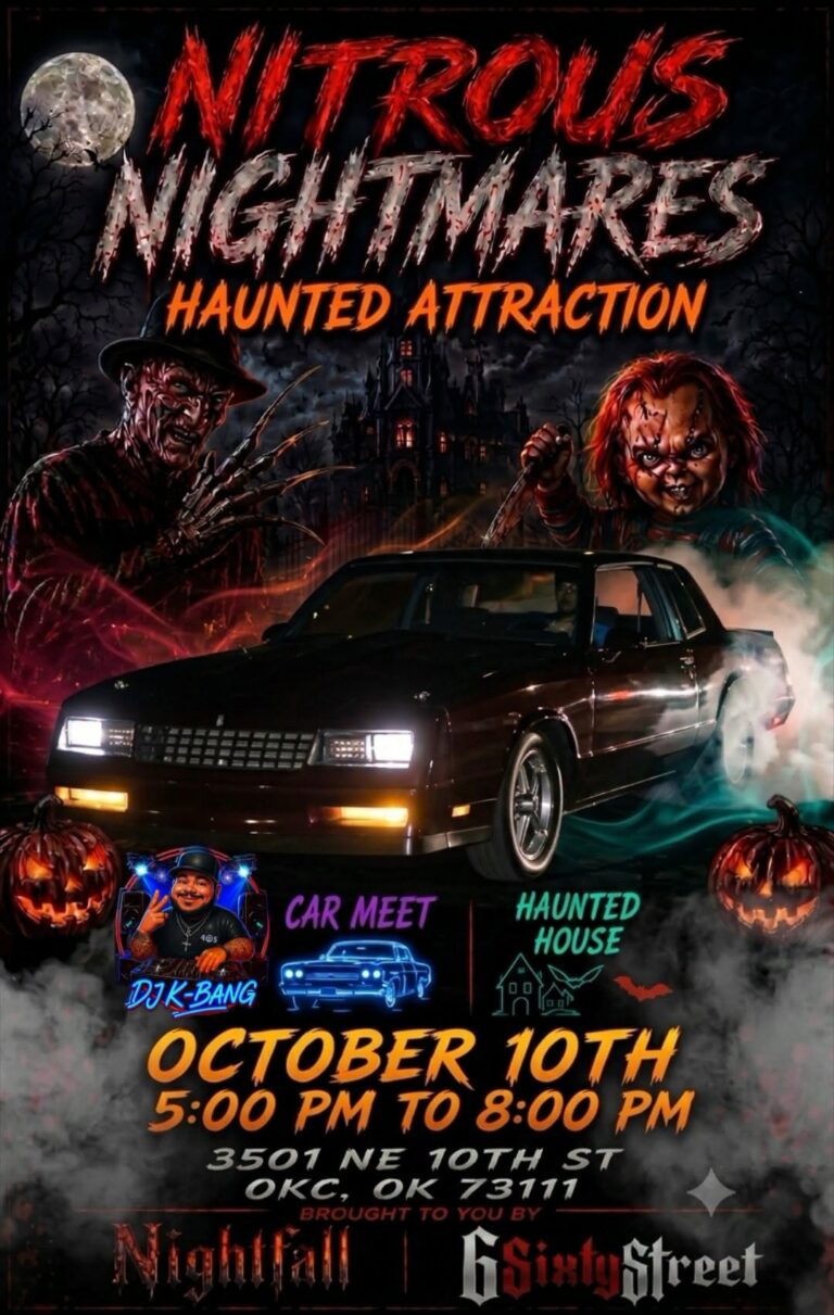 Flyer for Nitrous Nightmares Haunted Attraction Car Meet