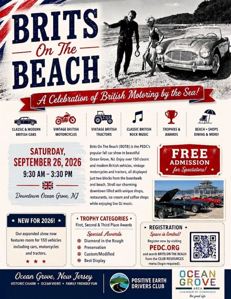 Flyer for Ocean Grove’s British Car Show