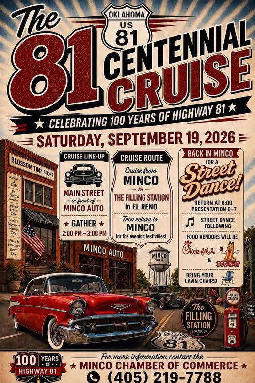 Flyer for Oklahoma US 81 Centennial Cruise