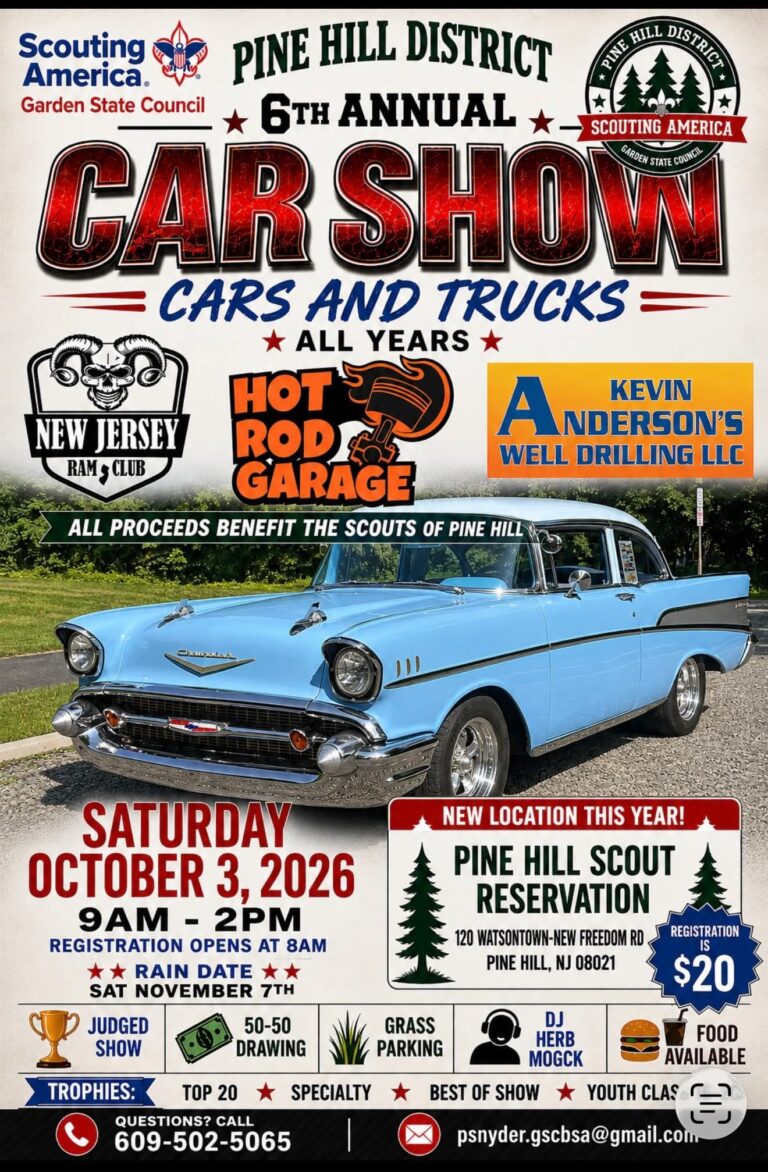 Flyer for Pine Hill District 6th Annual Car Show