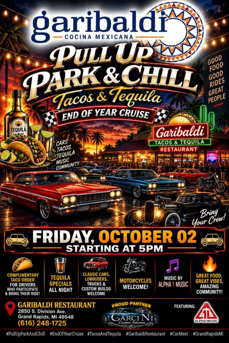 Flyer for Pull Up, Park & Chill Tacos & Tequila End of Year Cruise