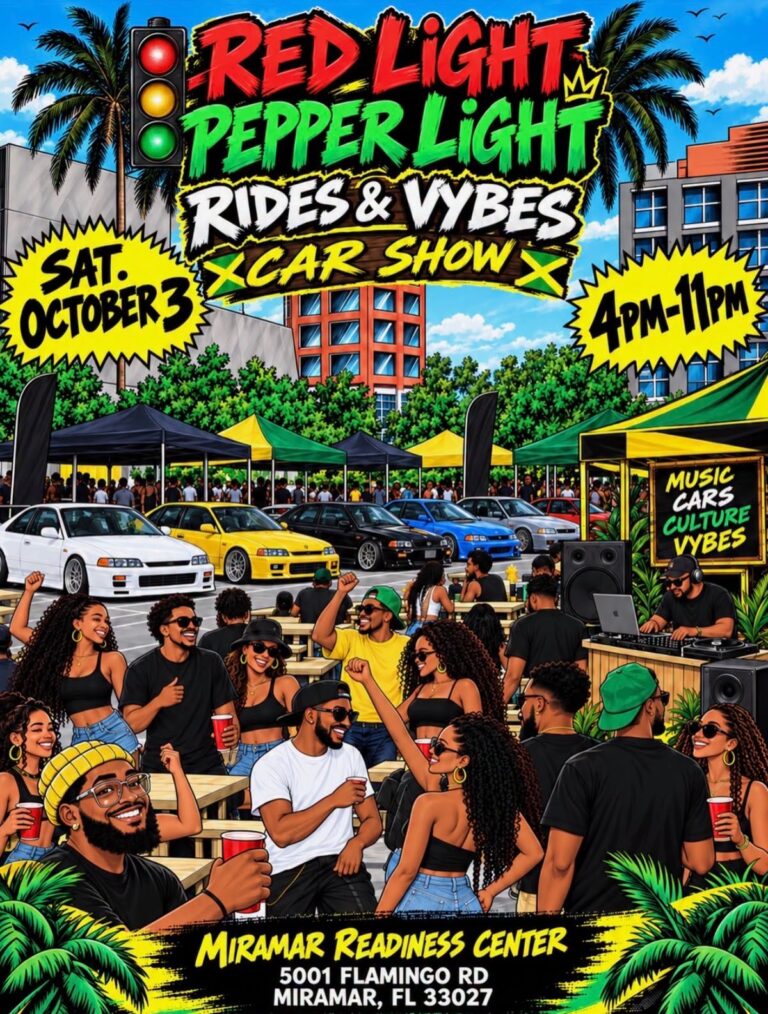 Flyer for Red Light Peppa Light: Rides n’ Vybes Car Show