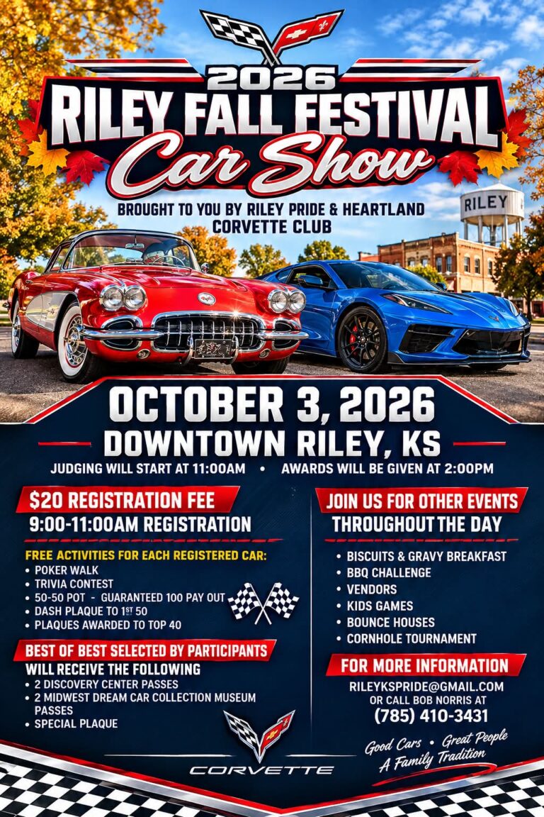 Flyer for Riley Fall Festival Car Show